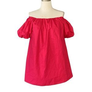 NWT Sugarlips Hot Pink Off The Shoulder Puff Sleeve Mini Dress XS